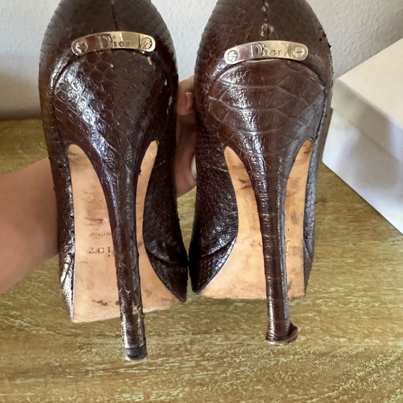 Dior Snakeskin Platform Stiletto Heels—very flattering and still walkable! - Picture 2 of 6